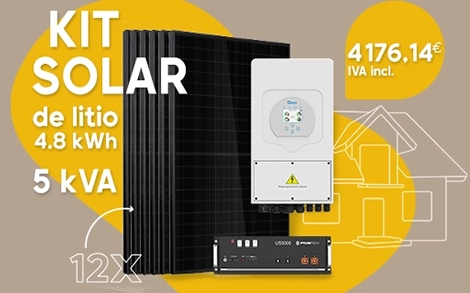 Kit solar 12 paneles onduleur deye de 5 kVA et une batterie pylontech US5000 DEYE au prix de 4176.14€ T.T.C.